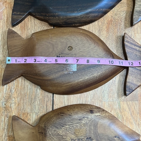 Set of 6 Pacific Merchants Acaciaware Fish platters - Picture 10 of 11